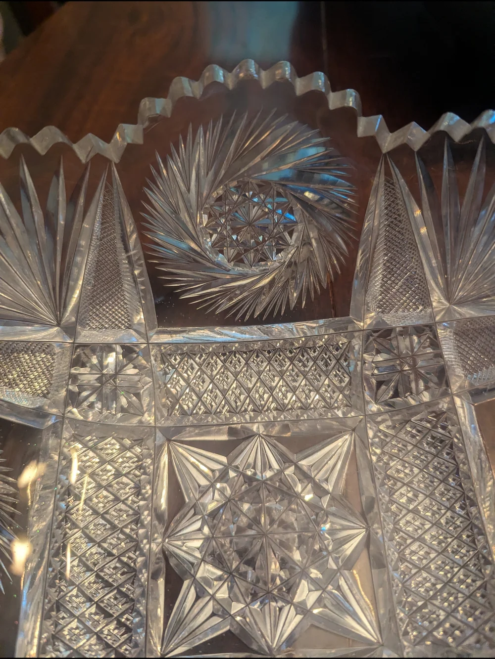 8” American Brilliant Period Crystal Cut Glass Bowl